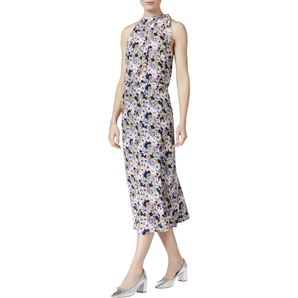 Maison Jules Printed Midi Dress Size Small - Blue